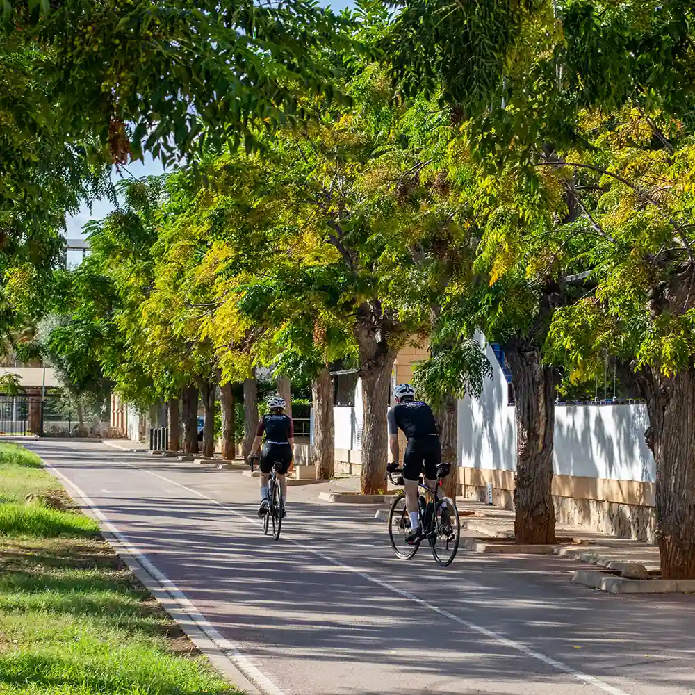 Carril bici en los exteriores del Hotel Mariant